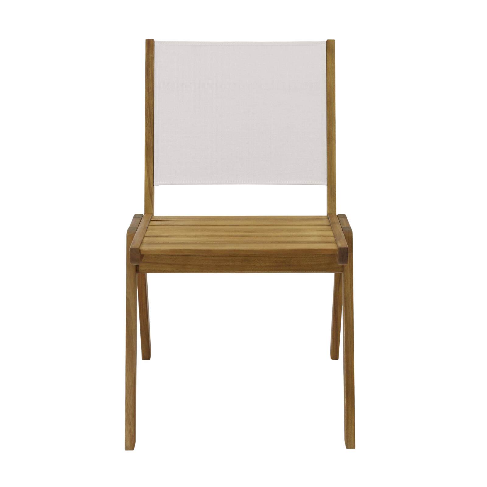 Chaise de jardin en bois d'euclyptus FSC® et textilène - Lot de 2