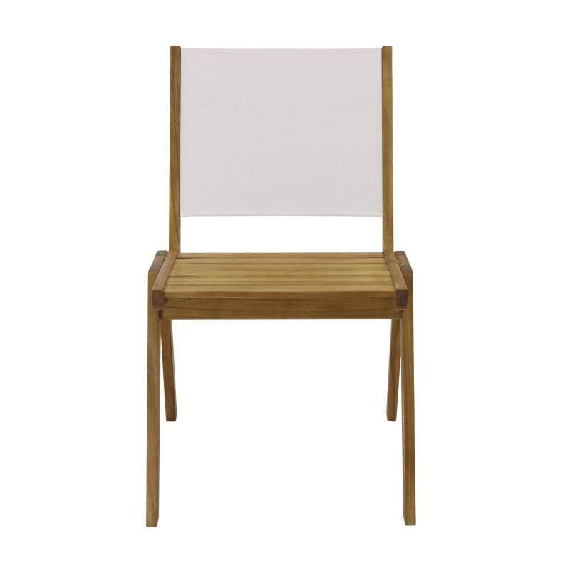 Chaise de jardin en bois d'euclyptus FSC® et textilène - Lot de 2 (4/6)