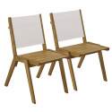 Chaise de jardin en bois d'euclyptus FSC® et textilène - Lot de 2