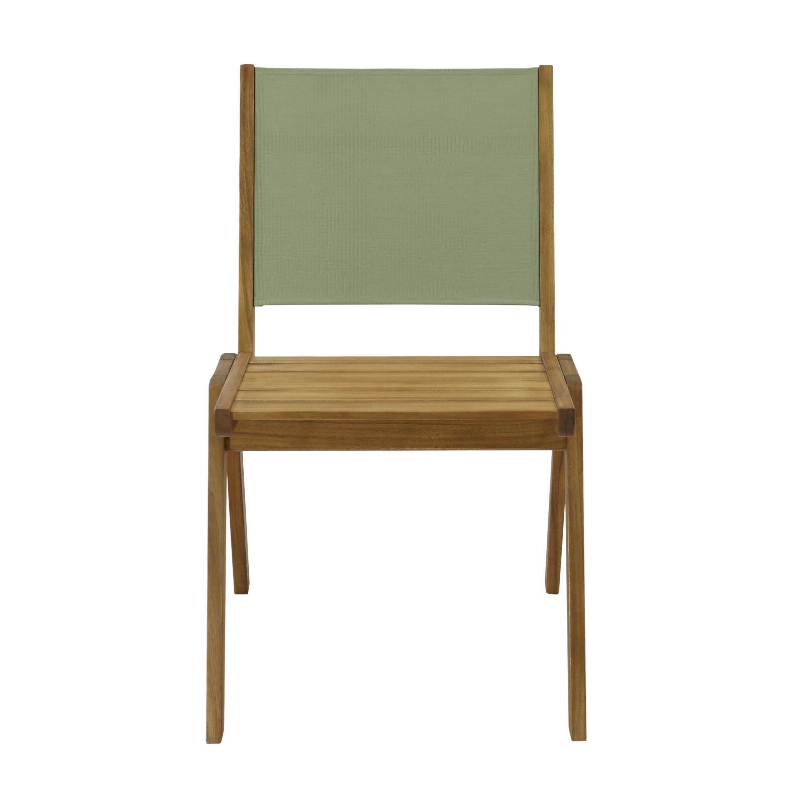 Chaise de jardin en bois d'euclyptus FSC® et textilène - Lot de 2 Chaise de jardin en bois d'euclyptus FSC® et textilène - Lot de 2