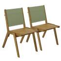 Chaise de jardin en bois d'euclyptus FSC® et textilène - Lot de 2