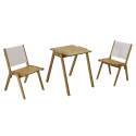 Table de jardin carrée 67 x 80 x 76 cm en bois d'eucalyptus FSC® et 2 chaises