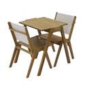 Table de jardin carrée 67 x 80 x 76 cm en bois d'eucalyptus FSC® et 2 chaises