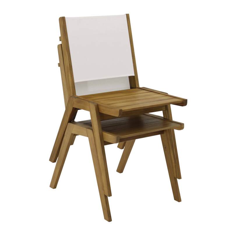 Table de jardin carrée 67 x 80 x 76 cm en bois d'eucalyptus FSC® et 2 chaises