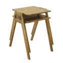 Table de jardin carrée 67 x 80 x 76 cm en bois d'eucalyptus FSC® et 2 chaises