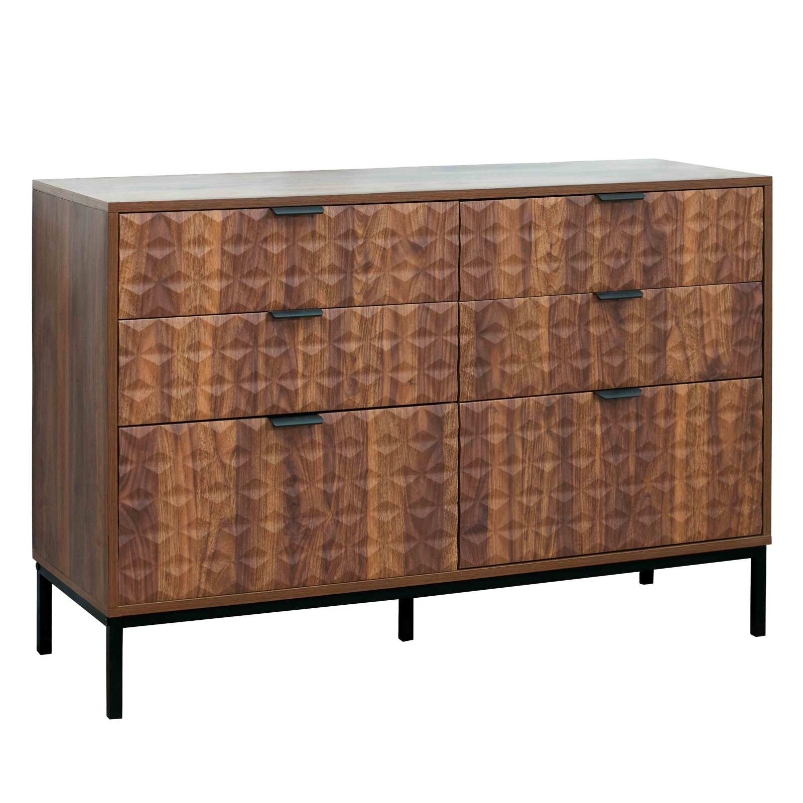 Commode à 6 tiroirs en MDF décor mélaminé 112 cm