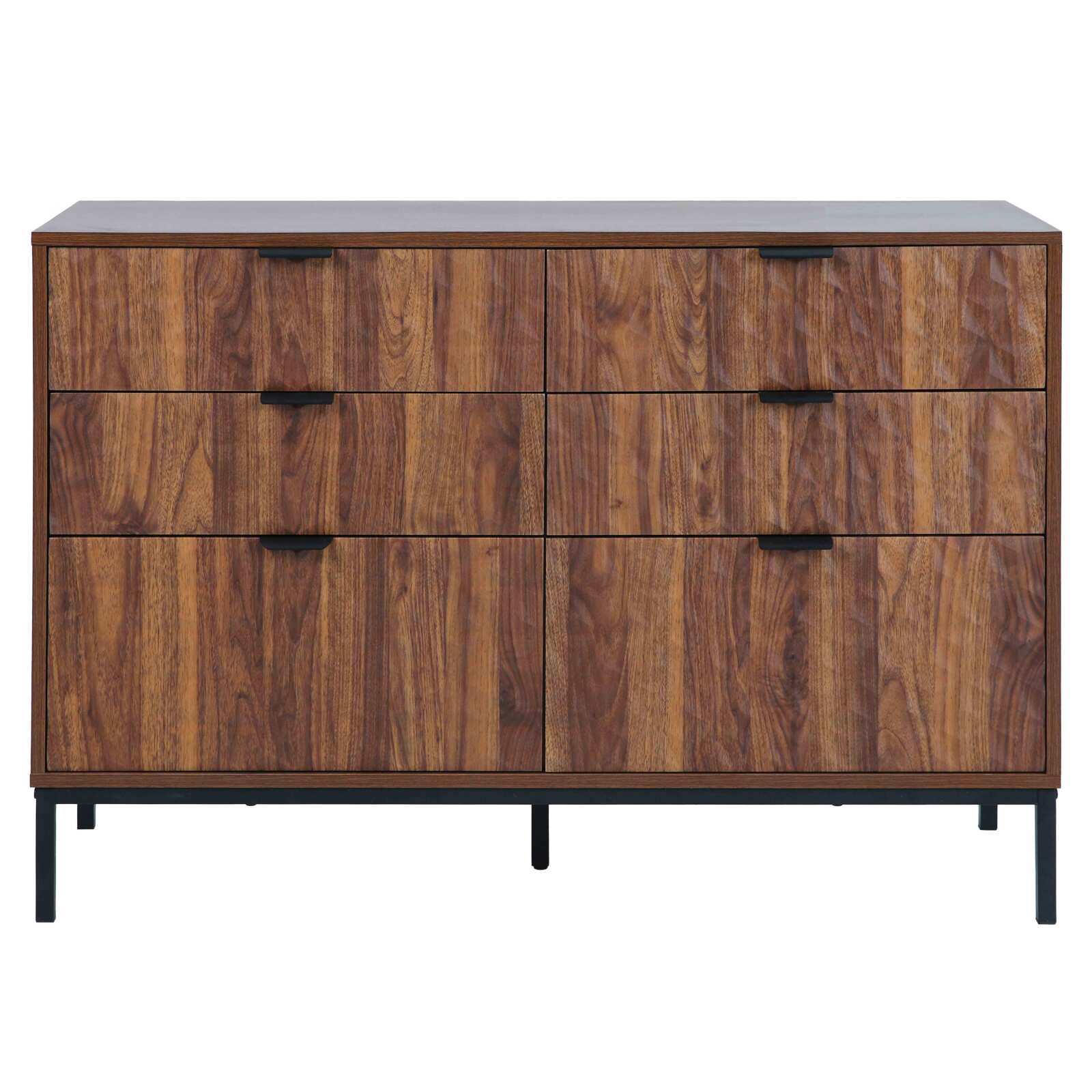 Commode à 6 tiroirs en MDF décor mélaminé 112 cm