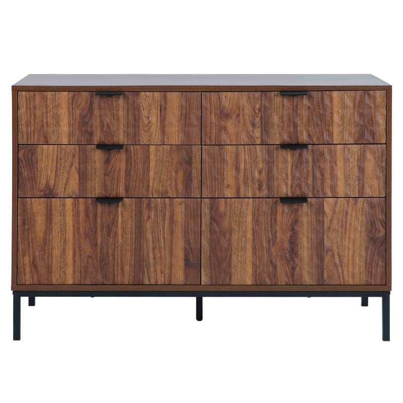 Commode à 6 tiroirs en MDF décor mélaminé 112 cm (2/7)