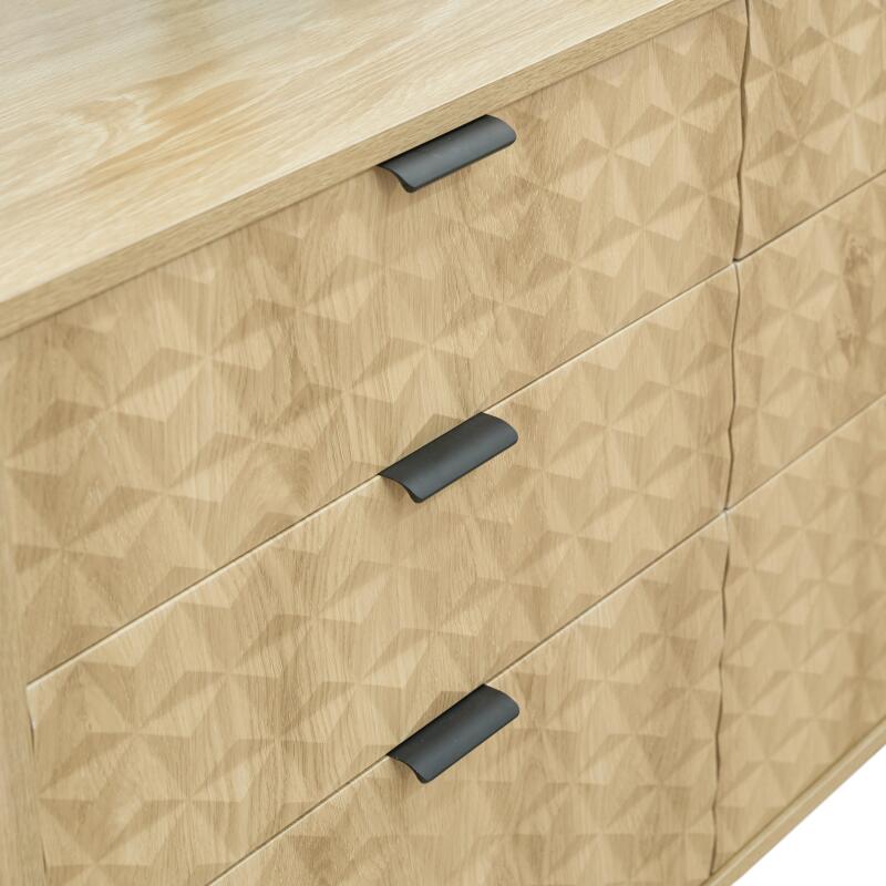 Commode à 6 tiroirs en MDF décor mélaminé 112 cm (6/7)