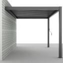 Pergola bioclimatique adossée 4x3m en aluminium gris anthracite