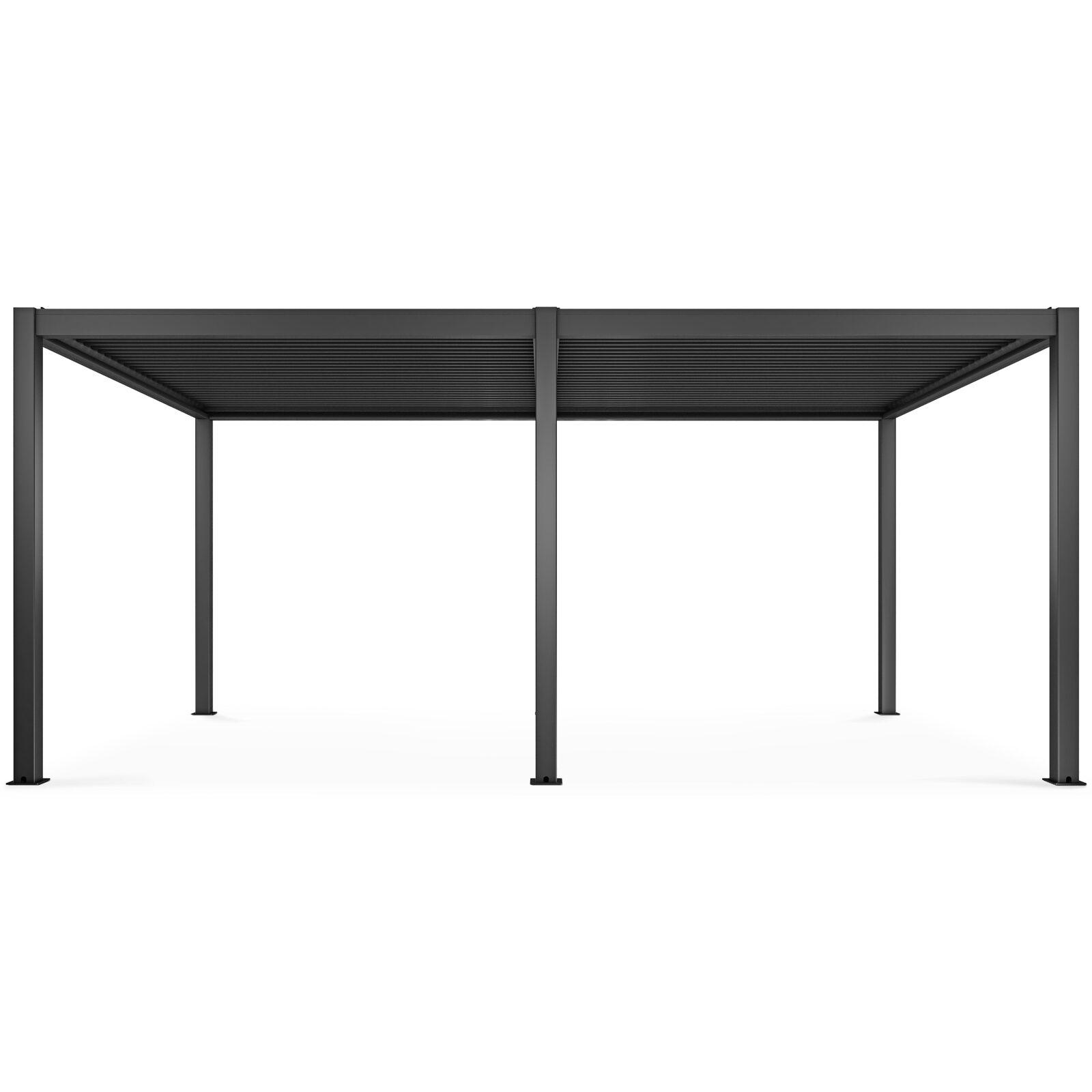 Pergola bioclimatique autoportée 6x3m en aluminium gris anthracite