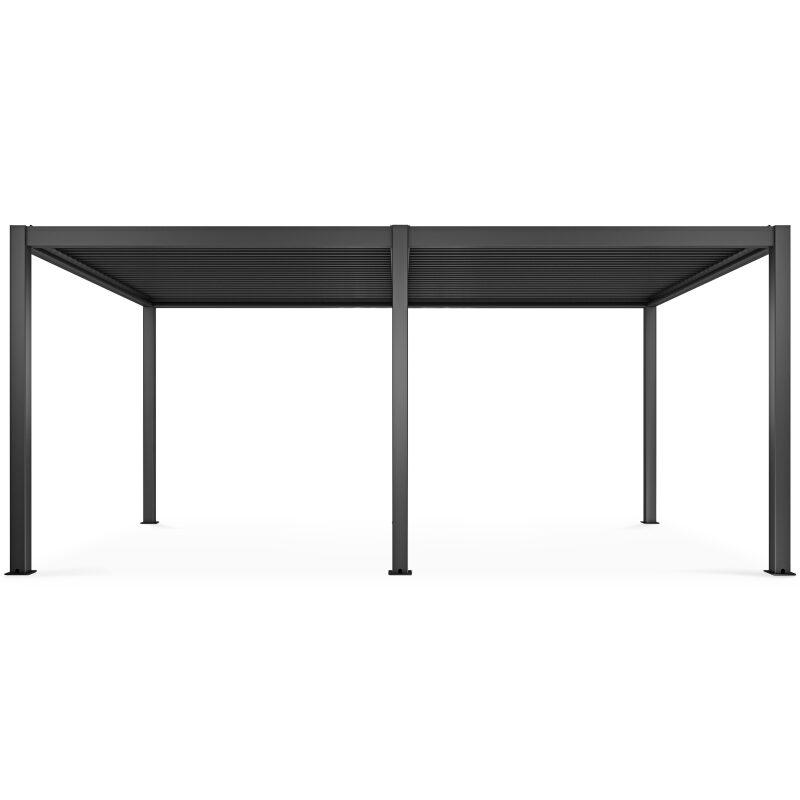 Pergola bioclimatique autoportée 6x3m en aluminium gris anthracite