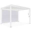 Pergola bioclimatique autoportée 4x3m en aluminium blanc avec 1, 2 ou 3 stores