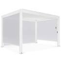Pergola bioclimatique autoportée 4x3m en aluminium blanc avec 1, 2 ou 3 stores
