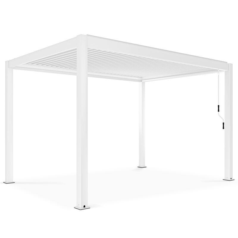 Pergola bioclimatique autoportée 4x3m en aluminium blanc avec 1, 2 ou 3 stores (3/5)