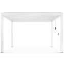 Pergola bioclimatique autoportée 4x3m en aluminium blanc avec 1, 2 ou 3 stores