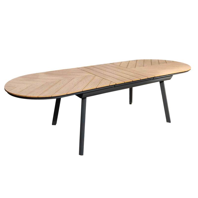 Table de jardin extensible rectangulaire (180/220 x 100 x 76 cm) en aluminium et polywood 