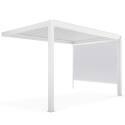 Pergola bioclimatique adossée 4x3m en aluminium blanc avec 1, 2 ou 3 stores