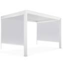 Pergola bioclimatique adossée 4x3m en aluminium blanc avec 1, 2 ou 3 stores