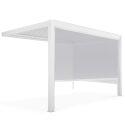 Pergola bioclimatique adossée 4x3m en aluminium blanc avec 1, 2 ou 3 stores