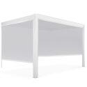 Pergola bioclimatique adossée 4x3m en aluminium blanc avec 1, 2 ou 3 stores
