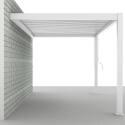 Pergola bioclimatique adossée 4x3m en aluminium blanc avec 1, 2 ou 3 stores
