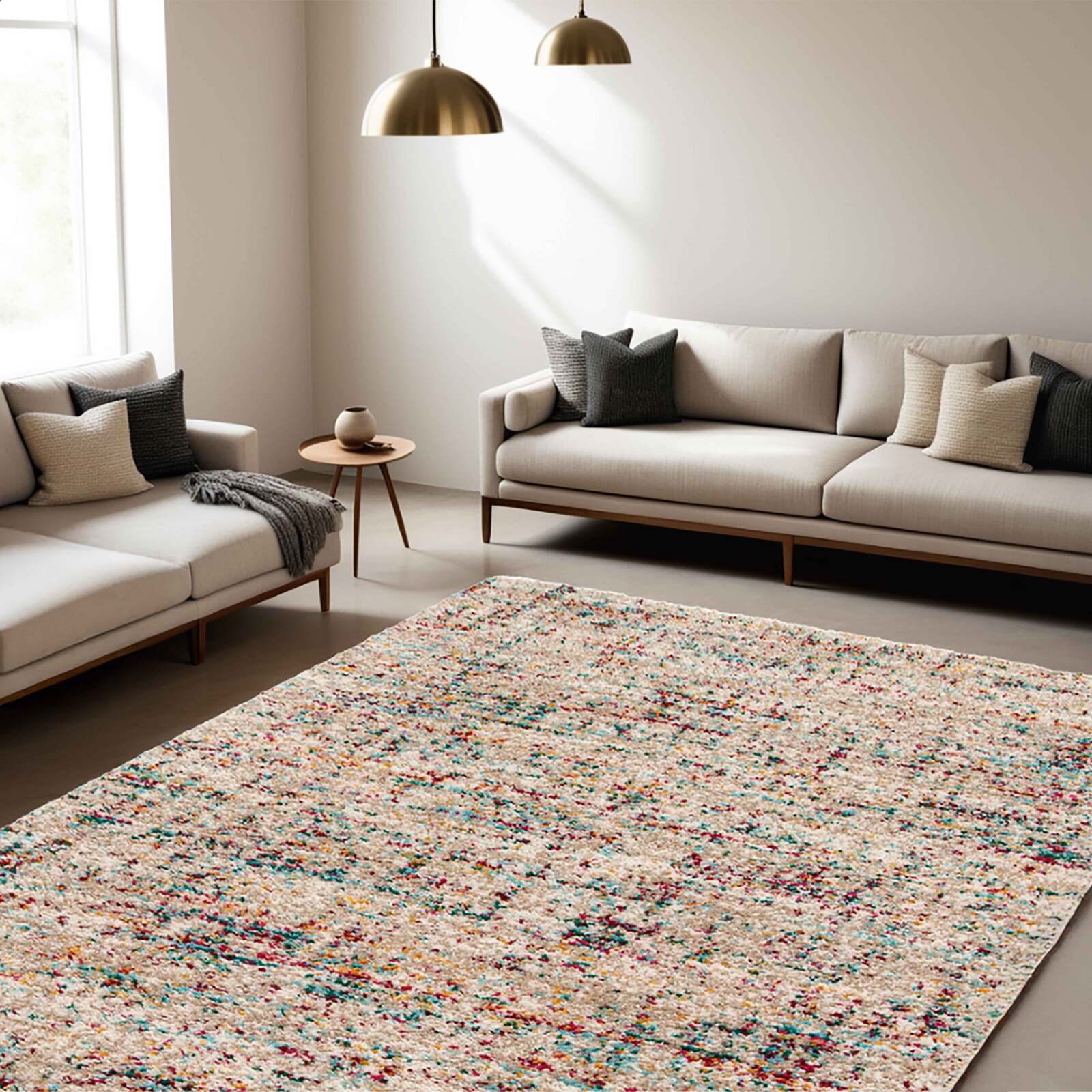 Tapis rectangulaire en polypropylène à poils longs