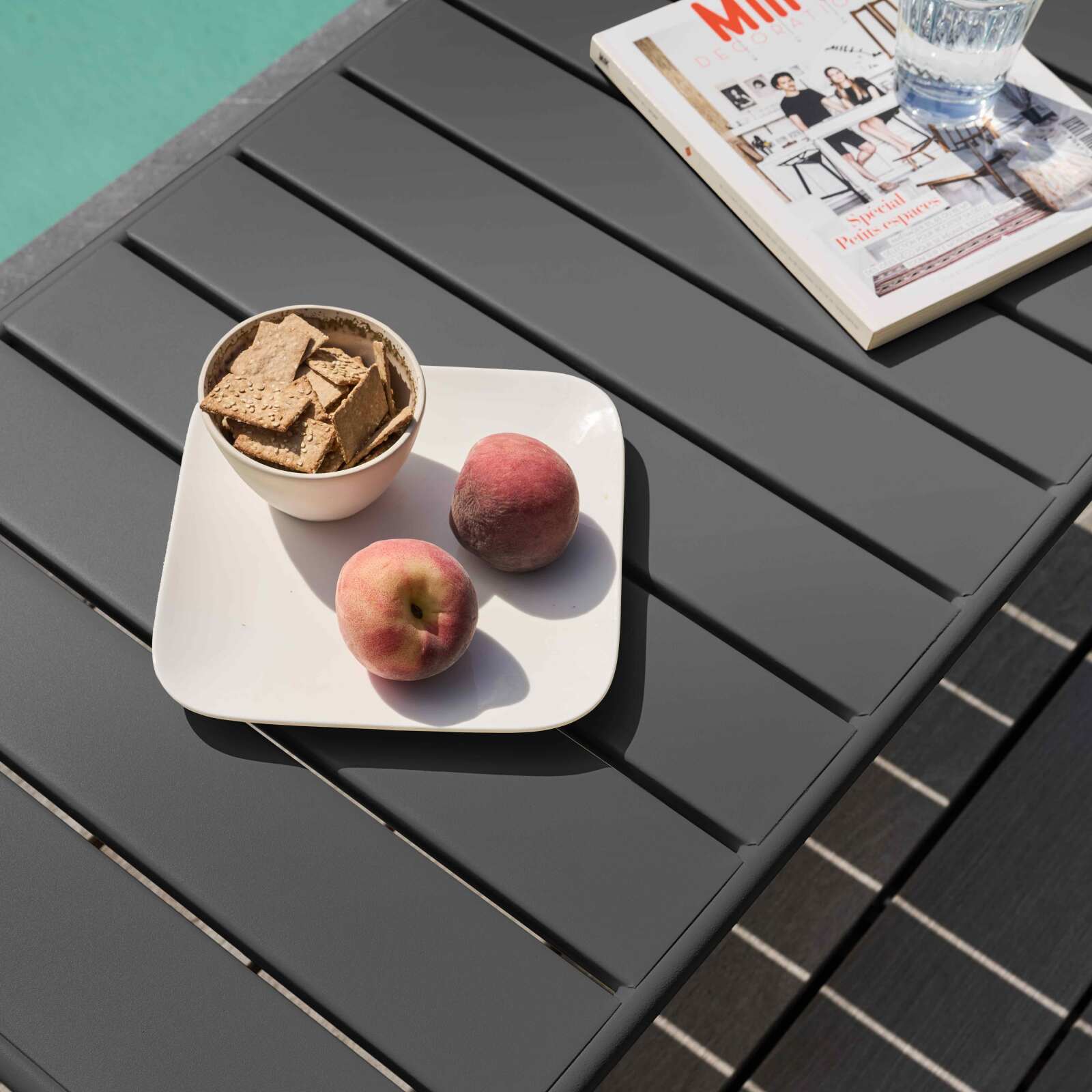 Table basse de jardin rectangulaire 90 x 50 cm