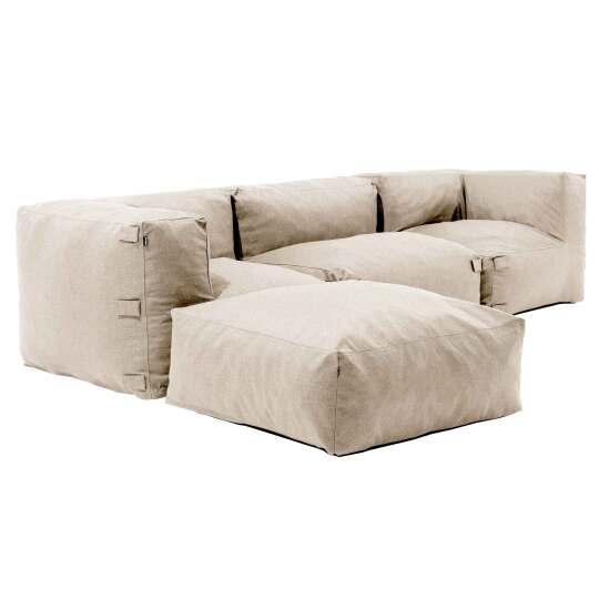 Salon de jardin modulable avec 1 chauffeuse, 2 fauteuils d'angle et 1 pouf | Oviala