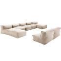 Salon de jardin modulable avec 5 fauteuils et 2 méridiennes 
