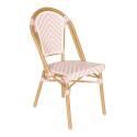 Chaise de jardin style bistrot parisien en aluminium et rotin synthétique