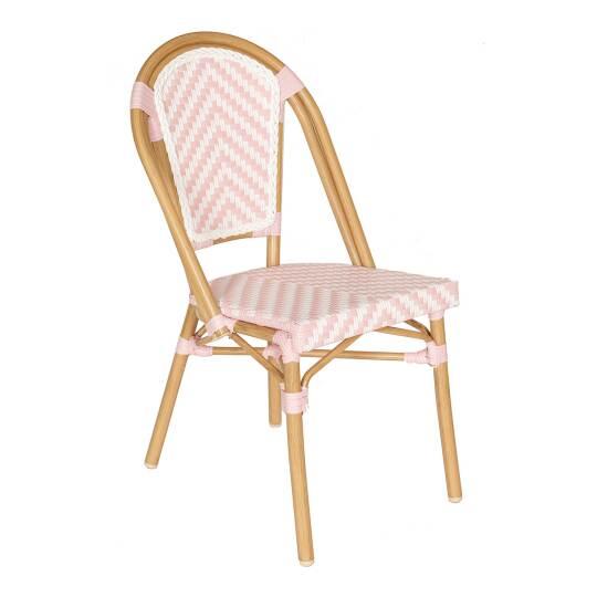 Chaise de jardin bistrot parisien en aluminium et rotin synthétique | Oviala