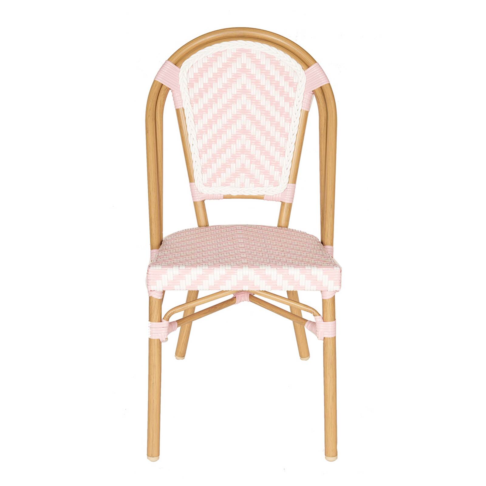 Chaise de jardin style bistrot parisien en aluminium et rotin synthétique