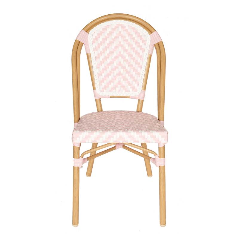 Chaise de jardin style bistrot parisien en aluminium et rotin synthétique (2/5)