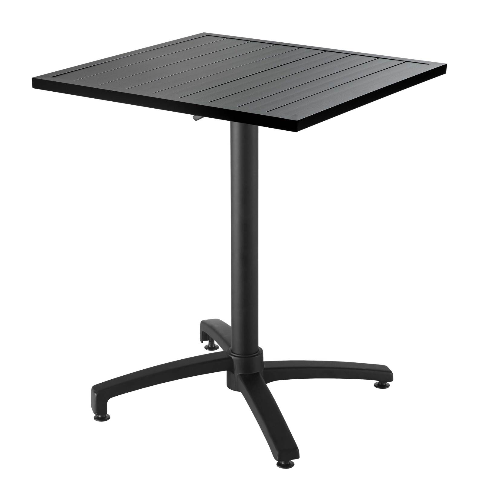 Table de jardin bistrot gris et 2 chaises avec accoudoirs en aluminium