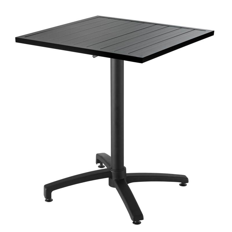 Table de jardin carrée 70 x 70 cm et 4 chaises avec accoudoirs