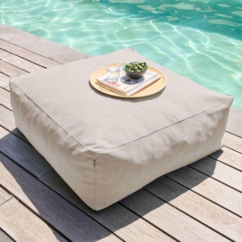 Salon de jardin modulable avec 3 chauffeuses, 2 fauteuils d'angle et 1 pouf