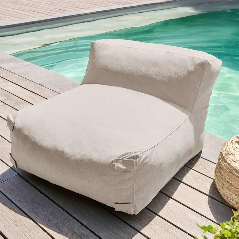 Salon de jardin modulable avec 3 chauffeuses, 2 fauteuils d'angle et 1 pouf