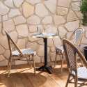 Chaise de jardin style bistrot parisien en aluminium et rotin synthétique