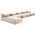 Salon de jardin modulable avec 4 fauteuils et 1 méridienne 