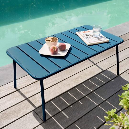 Table basse de jardin rectangulaire 90x50 cm coins arrondis | Oviala
