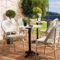 Chaise de jardin style bistrot parisien en aluminium et rotin synthétique