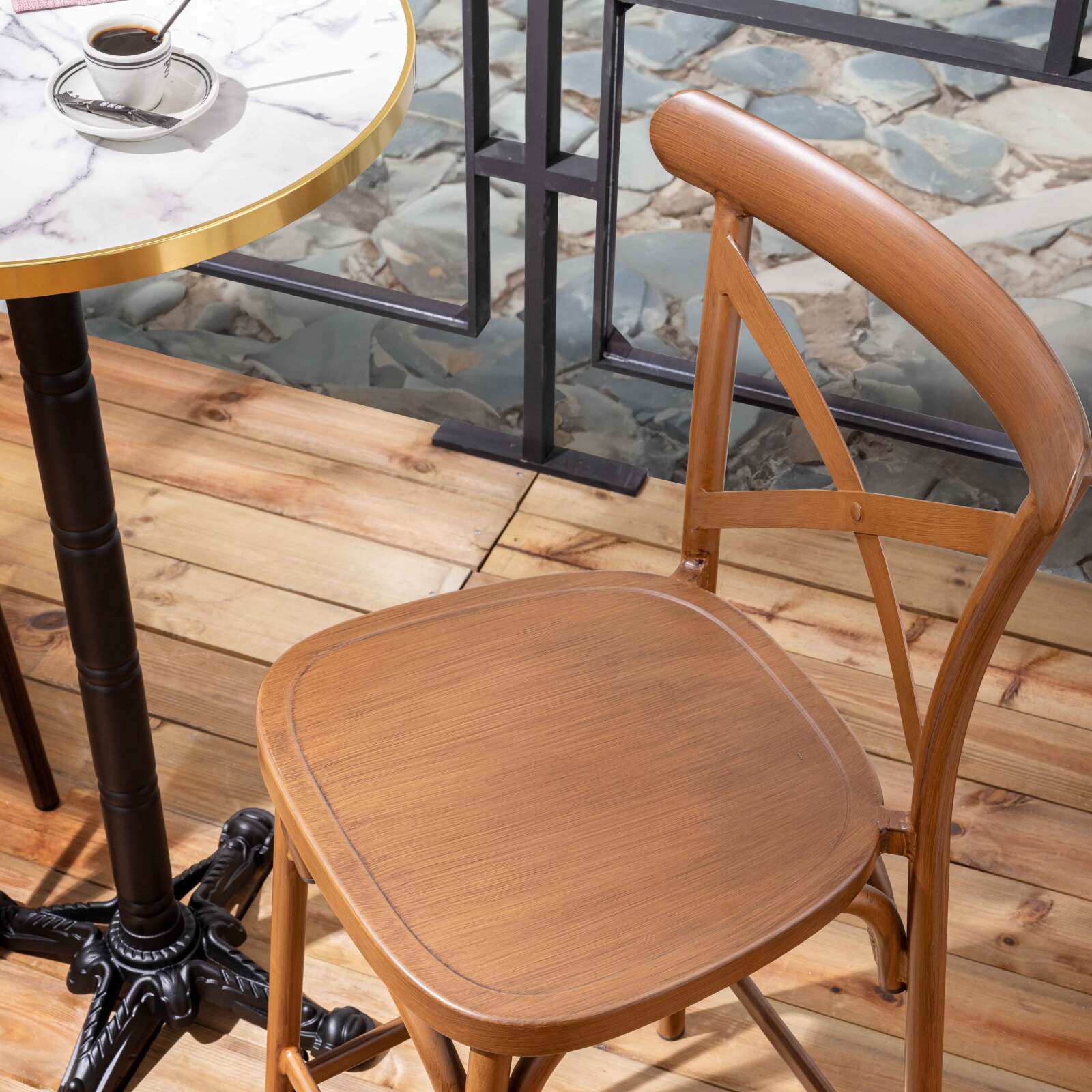 Chaise haute de jardin en aluminium