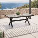 Table de jardin extensible rectangulaire (200/260 x 100 x 75 cm) en aluminium et céramique