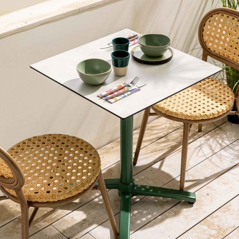 Chaise de jardin en aluminium et rotin synthétique