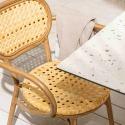 Chaise de jardin en aluminium et rotin synthétique avec accoudoirs