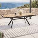 Table de jardin extensible rectangulaire 187/250 cm en aluminium et 10 chaises avec accoudoirs