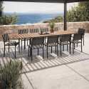 Table de jardin extensible rectangulaire avec 8 chaises et 2 chaises avec accoudoirs