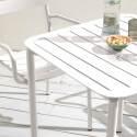 Table de jardin carrée empilable 70 x 70 cm en aluminium