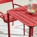 Table de jardin carrée empilable 70 x 70 cm en aluminium